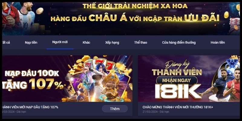Khuyến mãi giá trị tại trang web chính thức