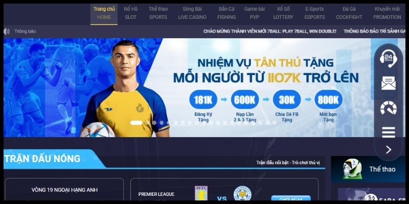 Nhà cái 7Ball uy tín và chất lượng